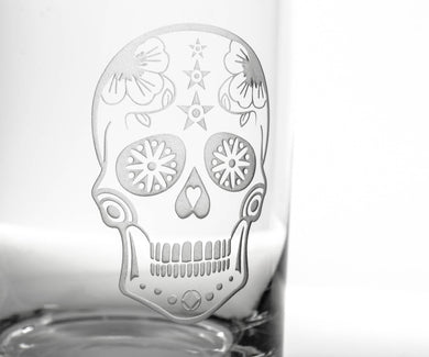 Sugar Skull 2.5oz Cordial - Halloween Glassware