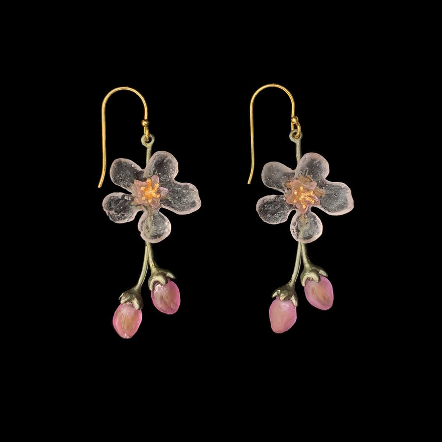 Peach Blossom Flower Wire Earring