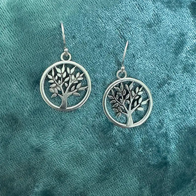 Tree in Circle Earrings