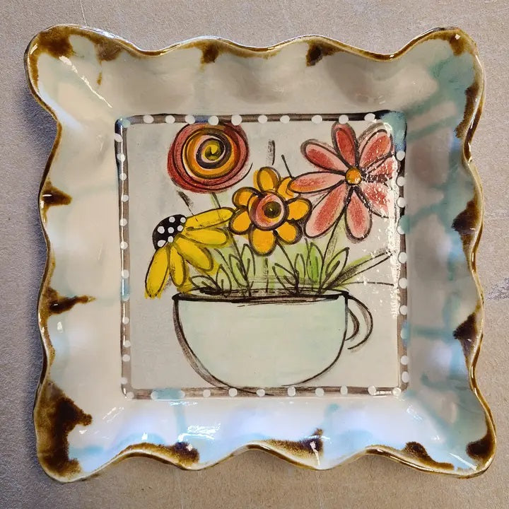 Small Dish With Flowers