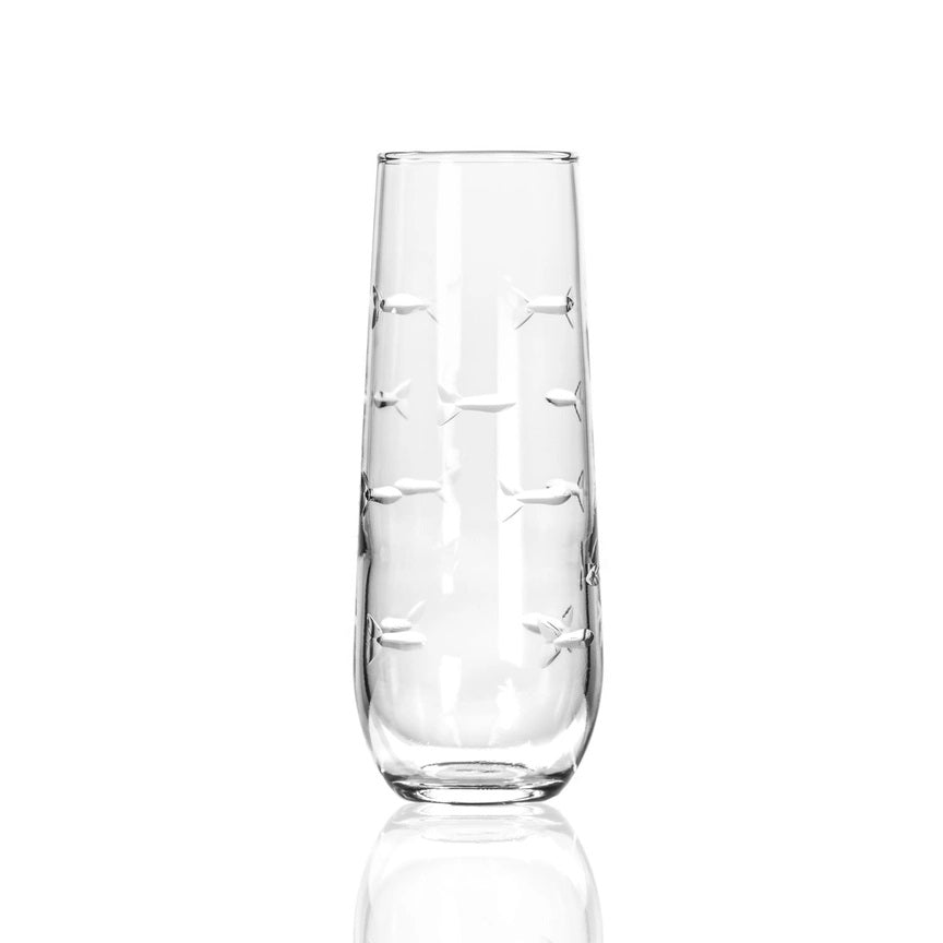 Stemless School of Fish Champagne Flute