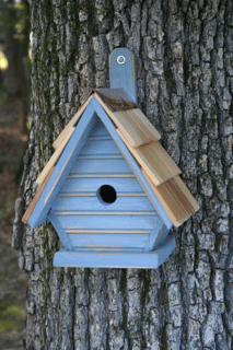 Chick Birdhouse Antique Blue