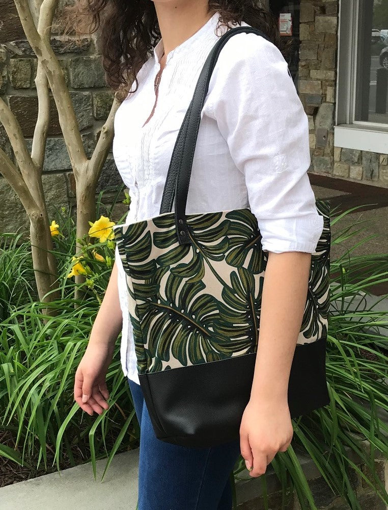 Tote with Monstera Print