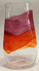 Vase, in Watercolor Cranberry and Orange