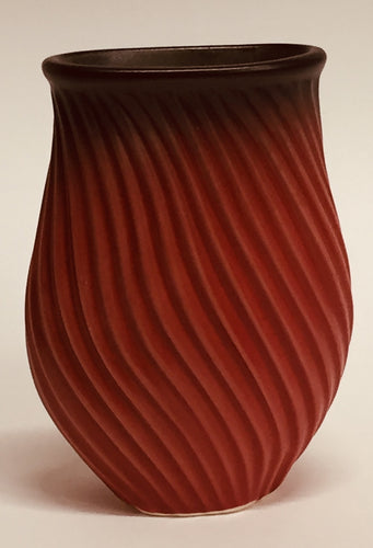 Flat Carved Vase Coral