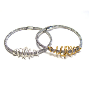 Mesh Sterling Silver Bracelet with a Coil