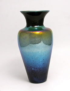 Metallic Black and Blue Vase