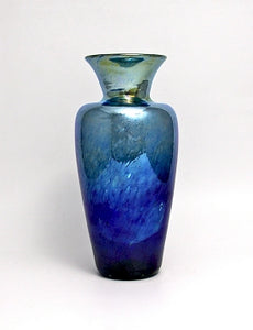 Silver Blue Spotted Vase