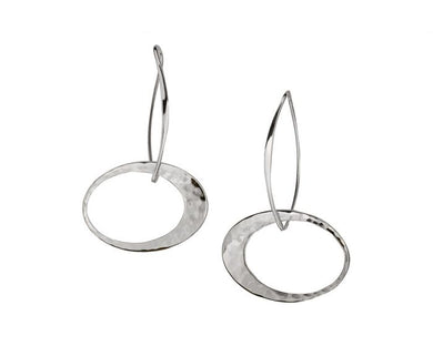 Elliptical Elegance Sterling Silver Earrings, Large